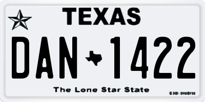 TX license plate DAN1422