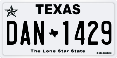TX license plate DAN1429