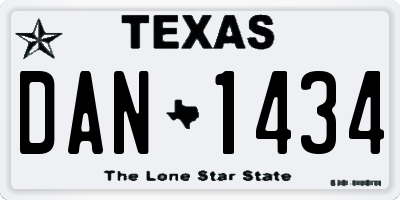 TX license plate DAN1434