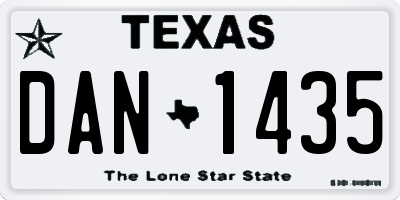 TX license plate DAN1435