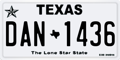TX license plate DAN1436