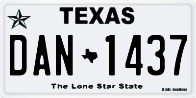 TX license plate DAN1437