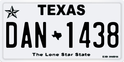 TX license plate DAN1438