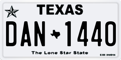 TX license plate DAN1440