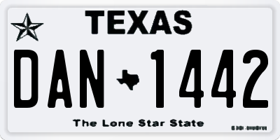 TX license plate DAN1442