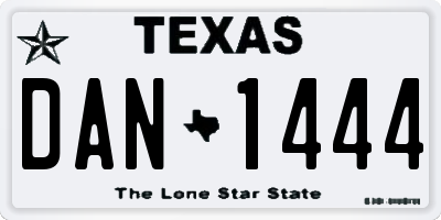 TX license plate DAN1444