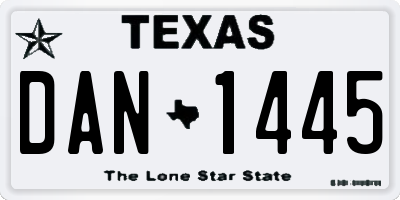 TX license plate DAN1445