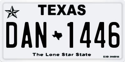 TX license plate DAN1446