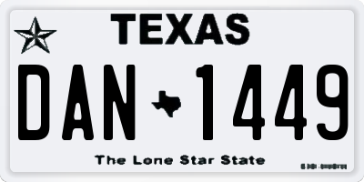 TX license plate DAN1449