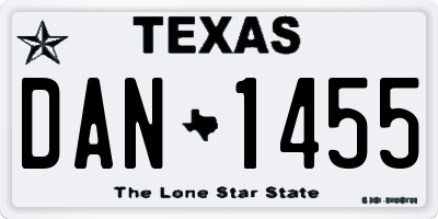 TX license plate DAN1455