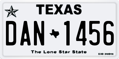 TX license plate DAN1456