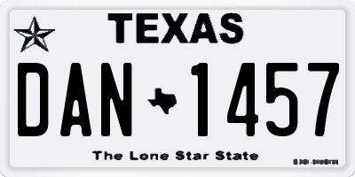 TX license plate DAN1457