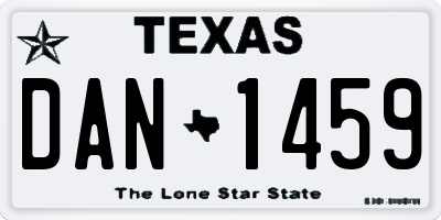 TX license plate DAN1459