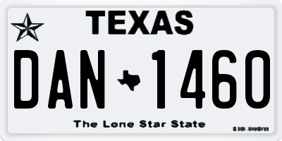 TX license plate DAN1460