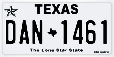 TX license plate DAN1461