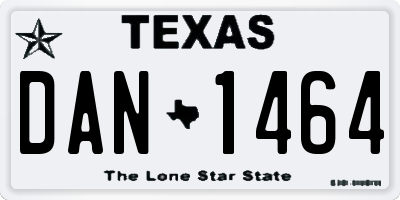 TX license plate DAN1464