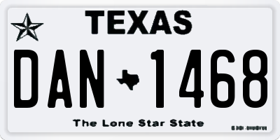 TX license plate DAN1468
