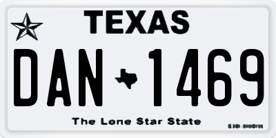 TX license plate DAN1469