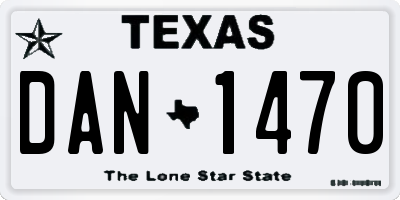 TX license plate DAN1470