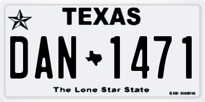 TX license plate DAN1471