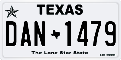 TX license plate DAN1479