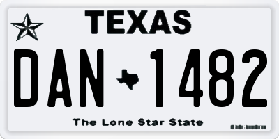 TX license plate DAN1482