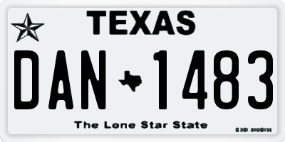 TX license plate DAN1483