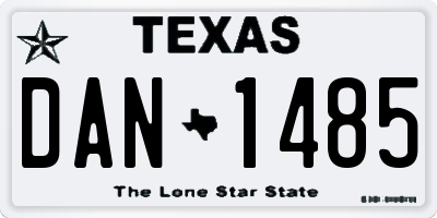 TX license plate DAN1485