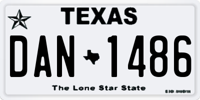 TX license plate DAN1486
