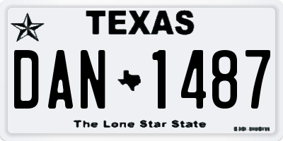 TX license plate DAN1487