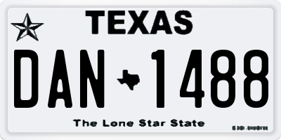 TX license plate DAN1488