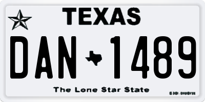 TX license plate DAN1489