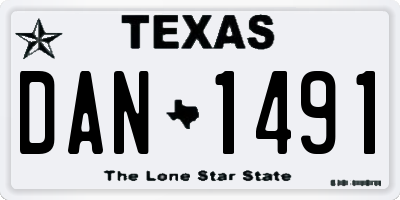 TX license plate DAN1491