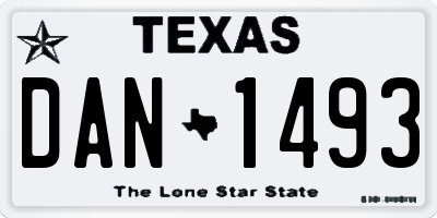 TX license plate DAN1493