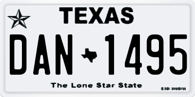 TX license plate DAN1495