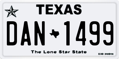 TX license plate DAN1499
