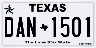TX license plate DAN1501