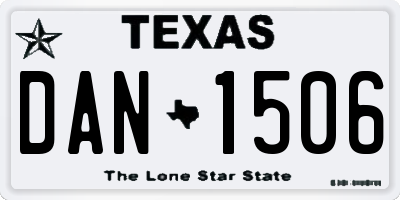 TX license plate DAN1506