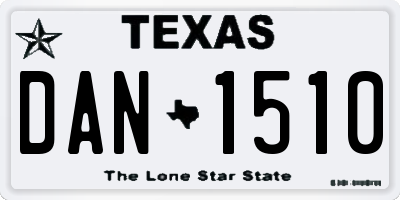 TX license plate DAN1510
