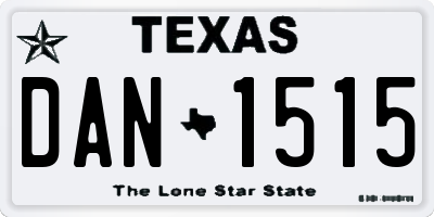 TX license plate DAN1515