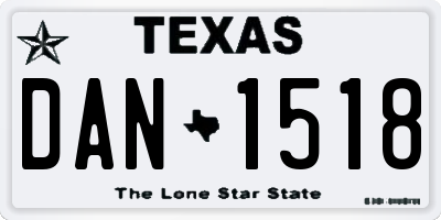 TX license plate DAN1518