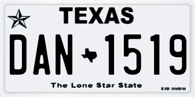 TX license plate DAN1519