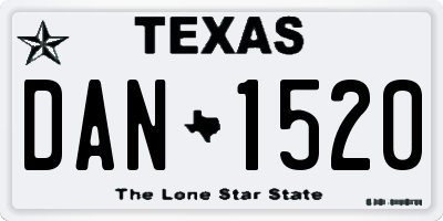 TX license plate DAN1520