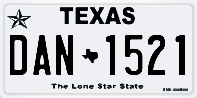 TX license plate DAN1521
