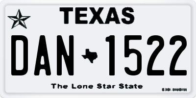 TX license plate DAN1522