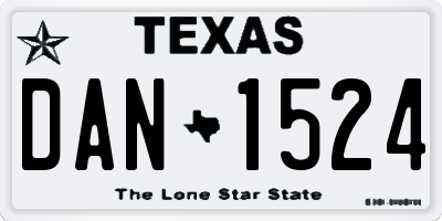 TX license plate DAN1524