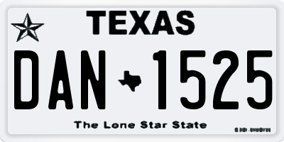 TX license plate DAN1525