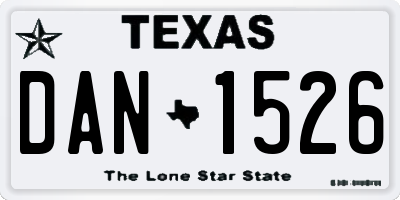 TX license plate DAN1526
