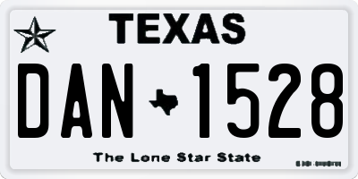 TX license plate DAN1528
