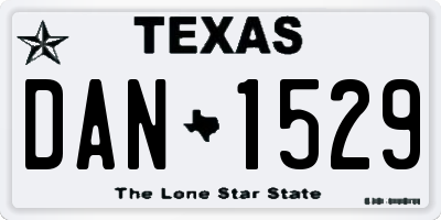 TX license plate DAN1529